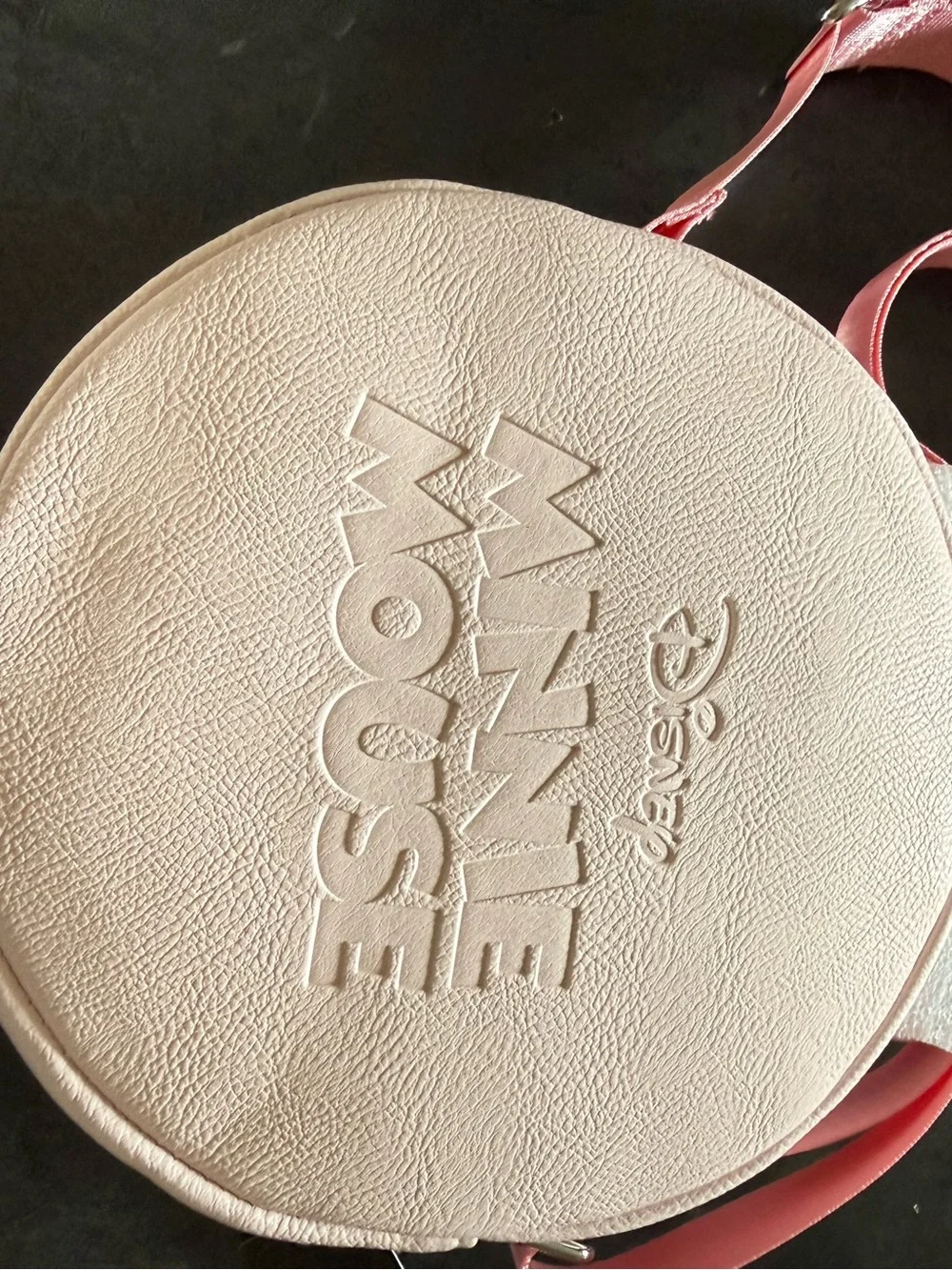 Minnie Mouse Pink Round Crossbody Bag with Adjustable Strap